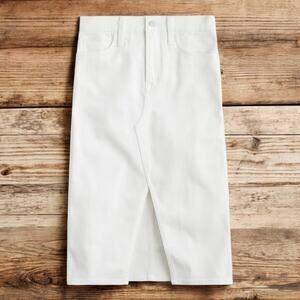 J.Crew Denim Pencil Skirt White Size Medium Preppy Nautical